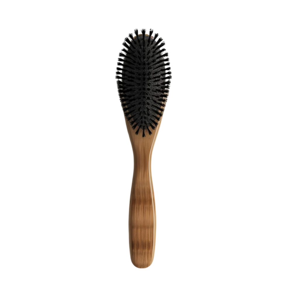 Wooden Hair brush on Transparent Background AI-Generative png