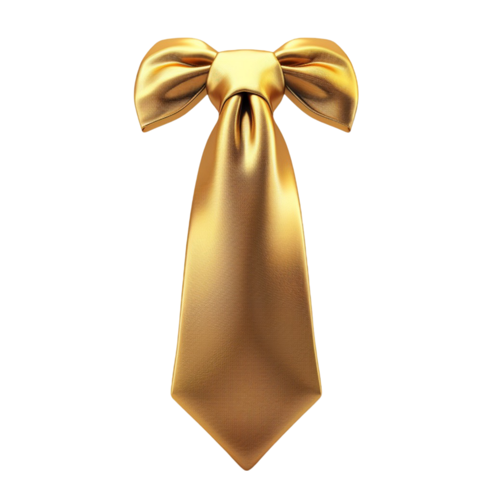 Golden Tie on Transparent Background AI-Generative png