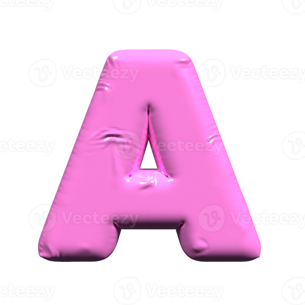3D Balloon Letter A Pink png