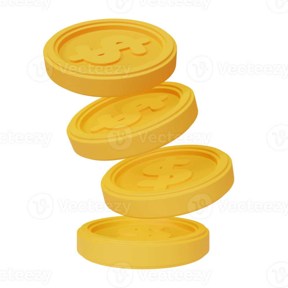 3D Dollar Coin png
