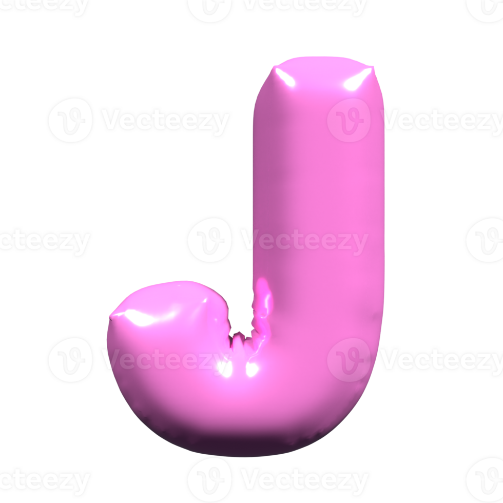 3D Balloon Letter J Pink png