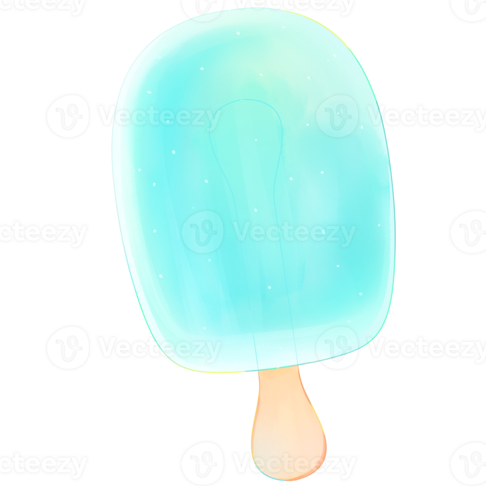 Blue Ice soda shaved ice Hand drawn illustration png