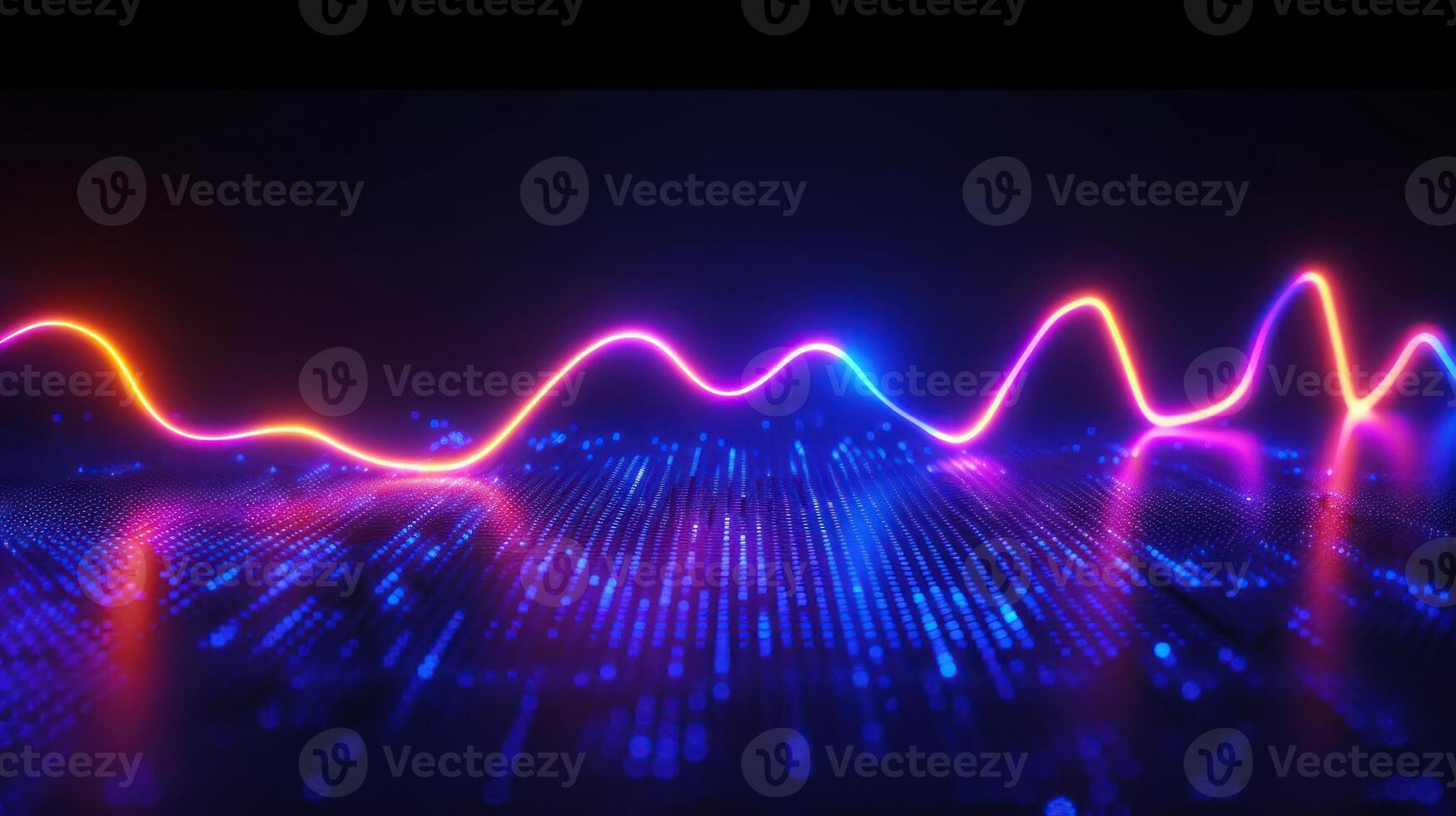 a wave effect light in the shape of an ocean and stars, photo