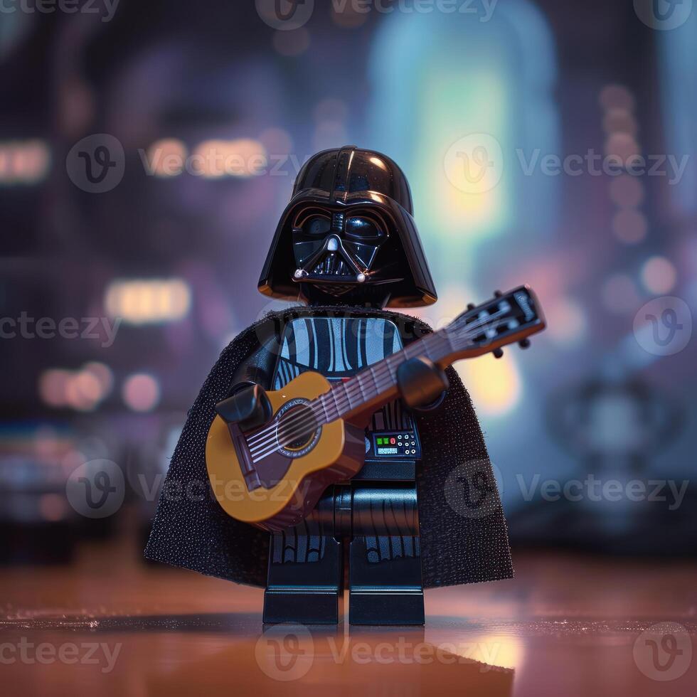 darth vader is playing guitar by himself, photo