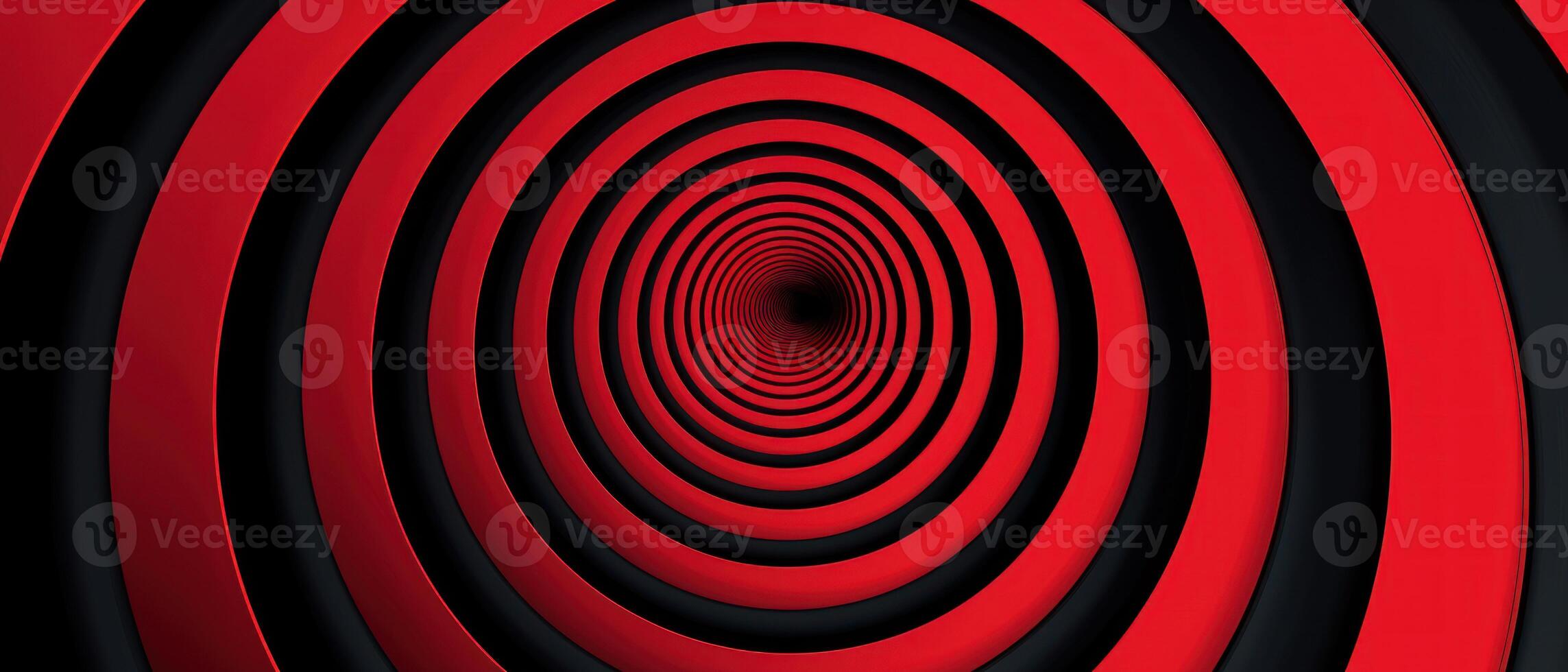 a red and black spiral swirl is photographed in the distance, photo