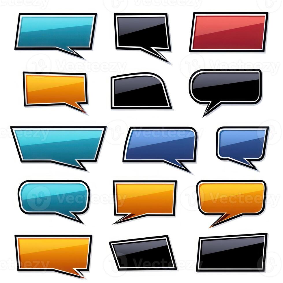 colorful speech bubbles with different positions, photo