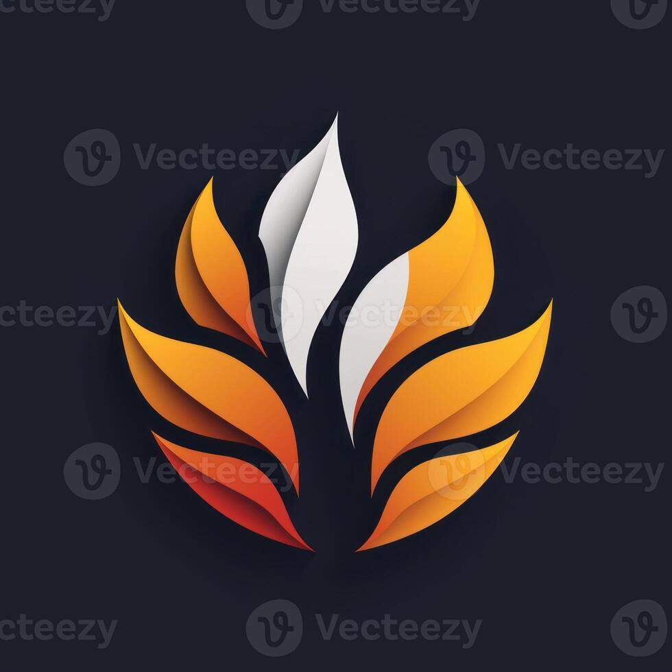 there are two orange leaves in a yellow triangle, photo