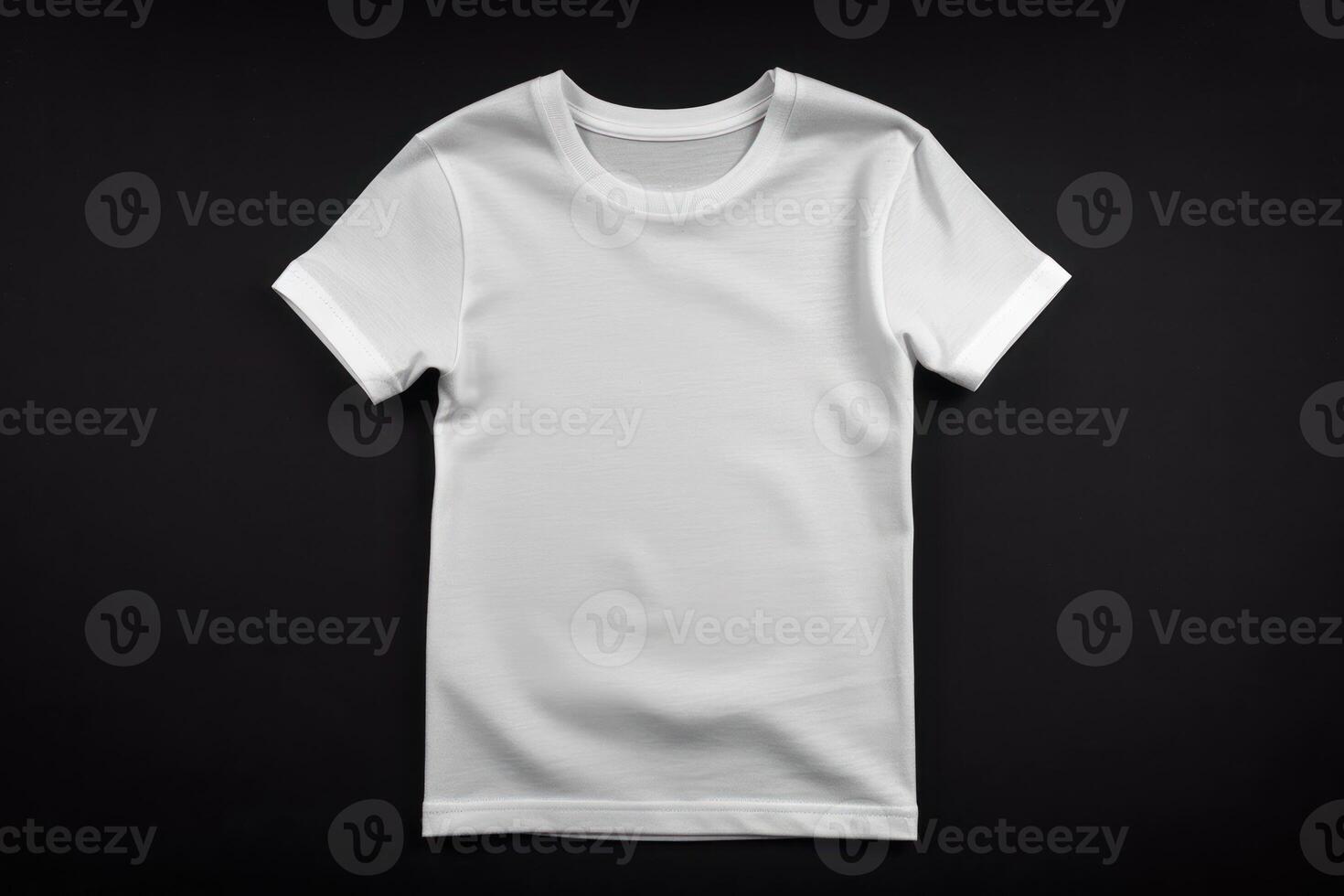 white t shirt displayed on black background with no picture, photo