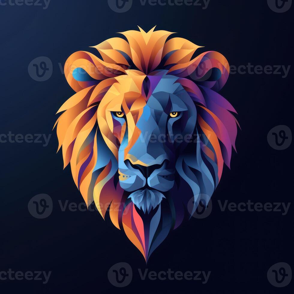 the low - poly lion can be seen in this image, photo