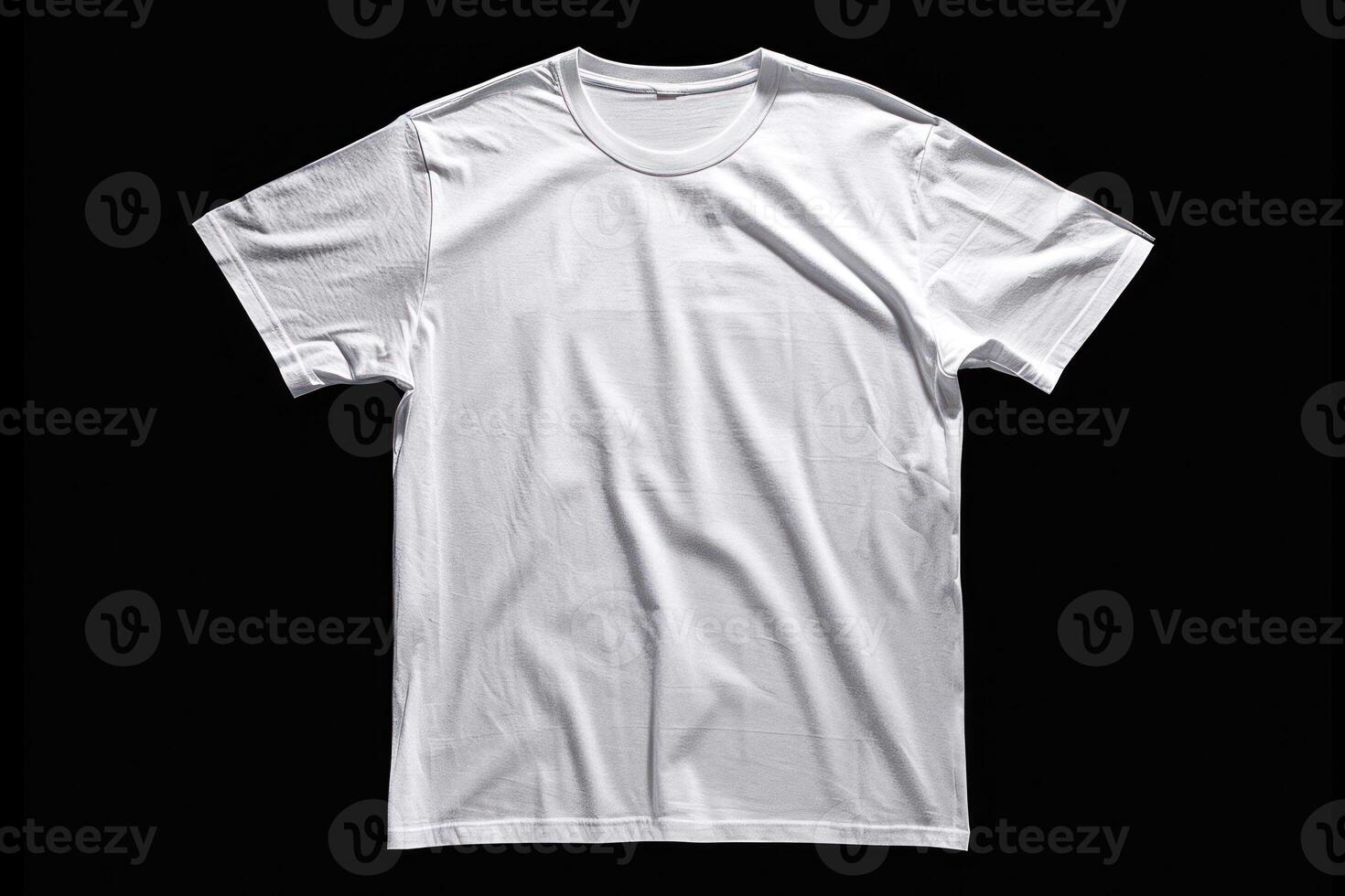 a white t and black background with the left side of a tee cut, photo