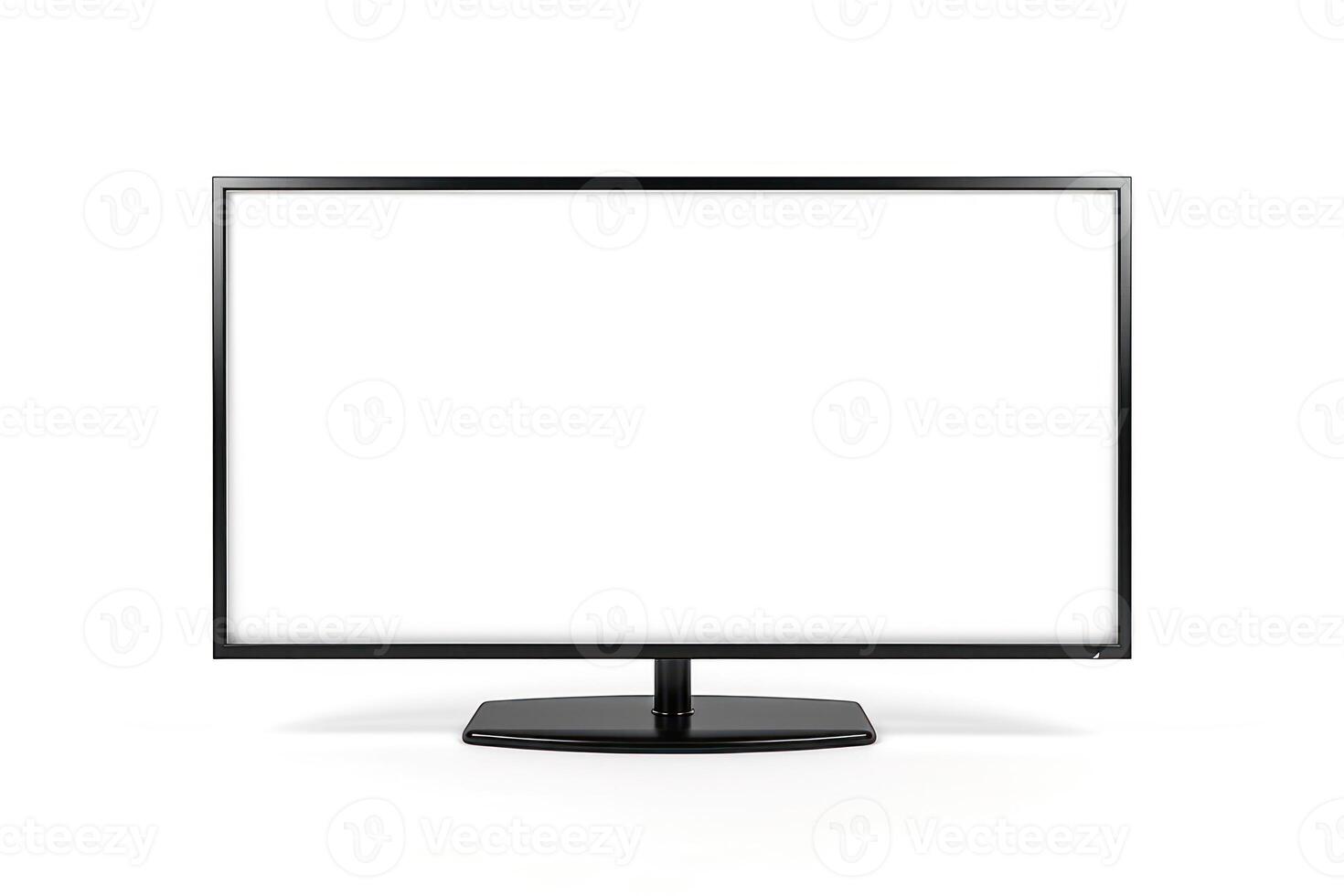a small monitor screen on top of a wooden stand, photo