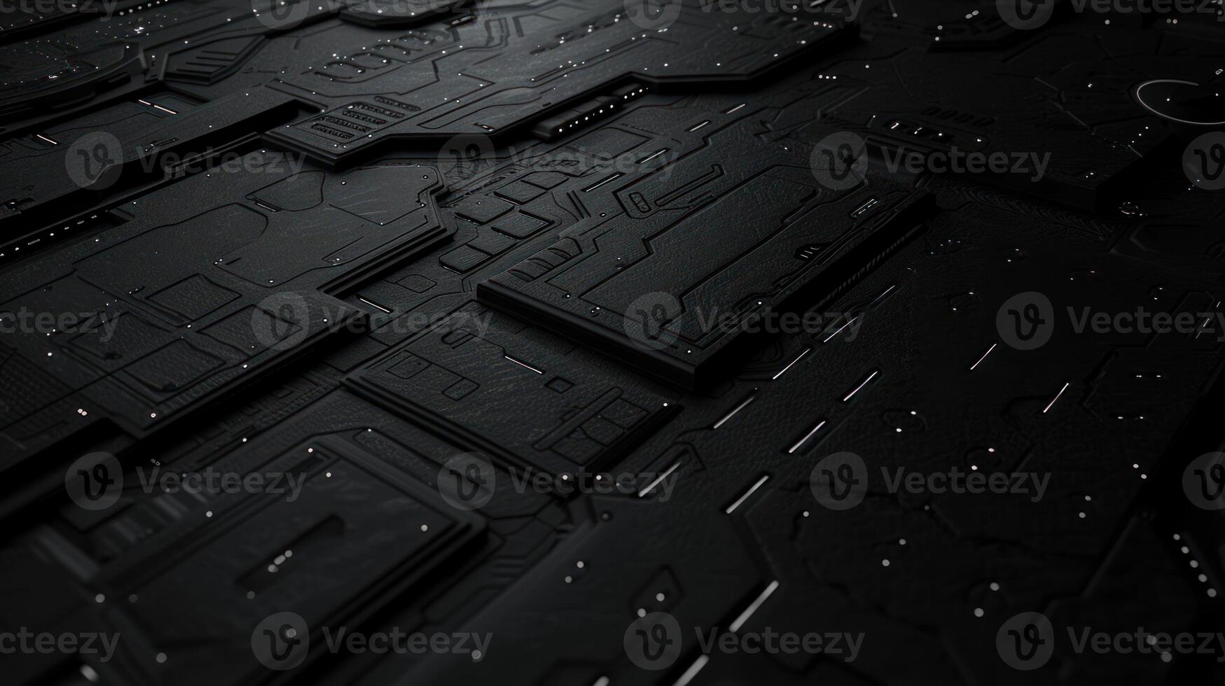 this is black technology board with many pieces in it, photo