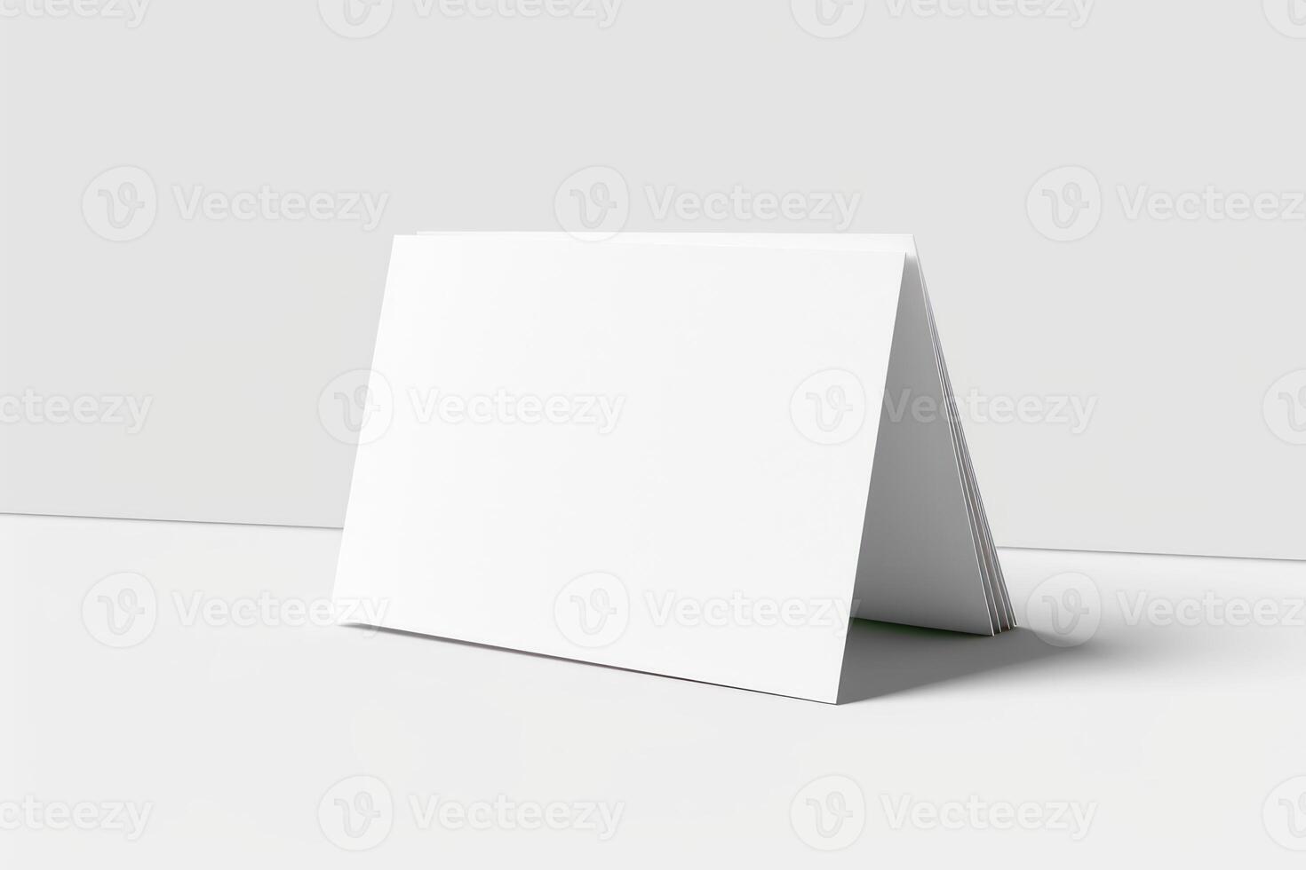 the corner mock of an opened cardboard white tent, photo
