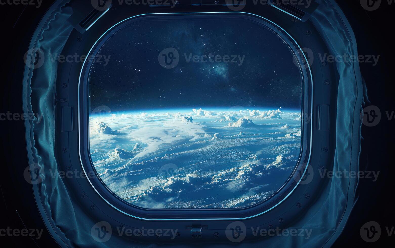 the earth from within of a spaceship window, photo