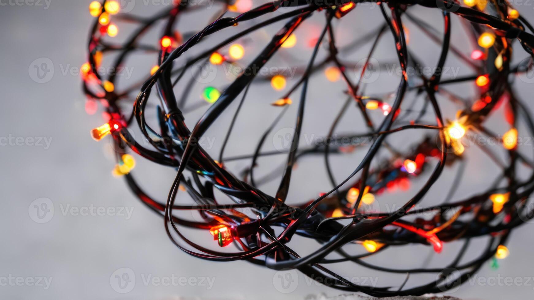 a string with orange and green lights on it, photo