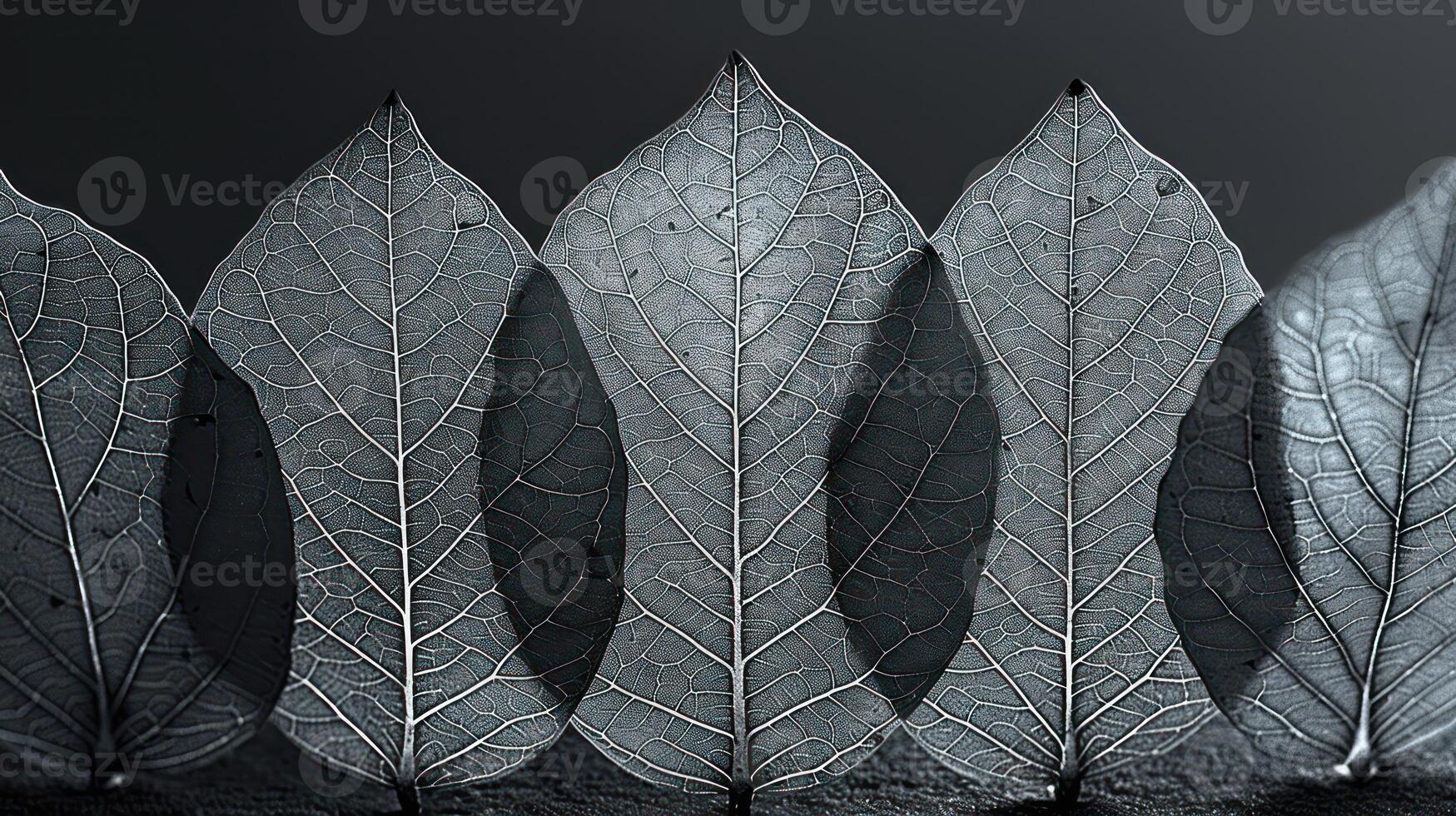 six different leaves that include fallen ones in a row, photo