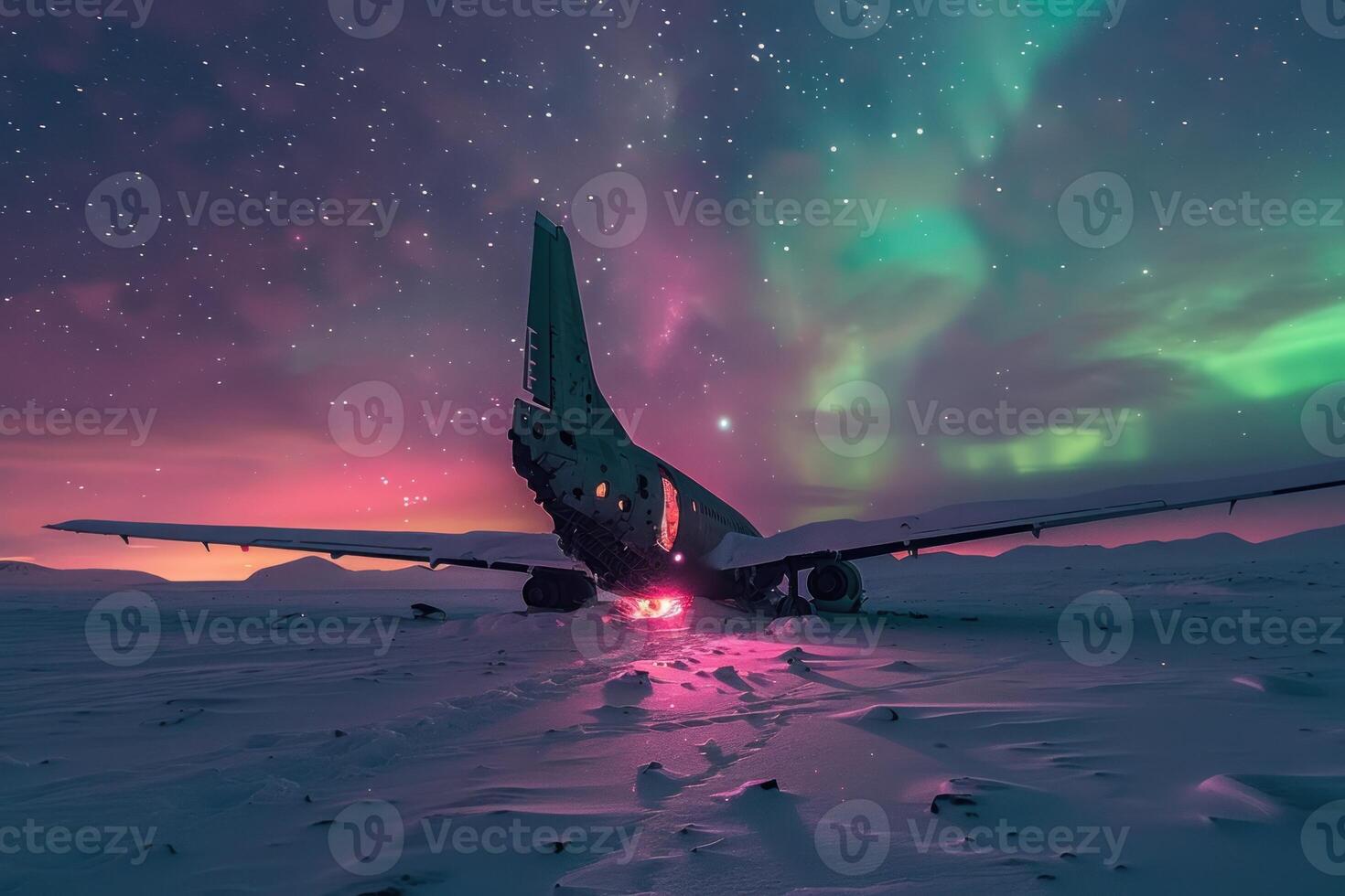 a very big pretty plane under the stars, photo