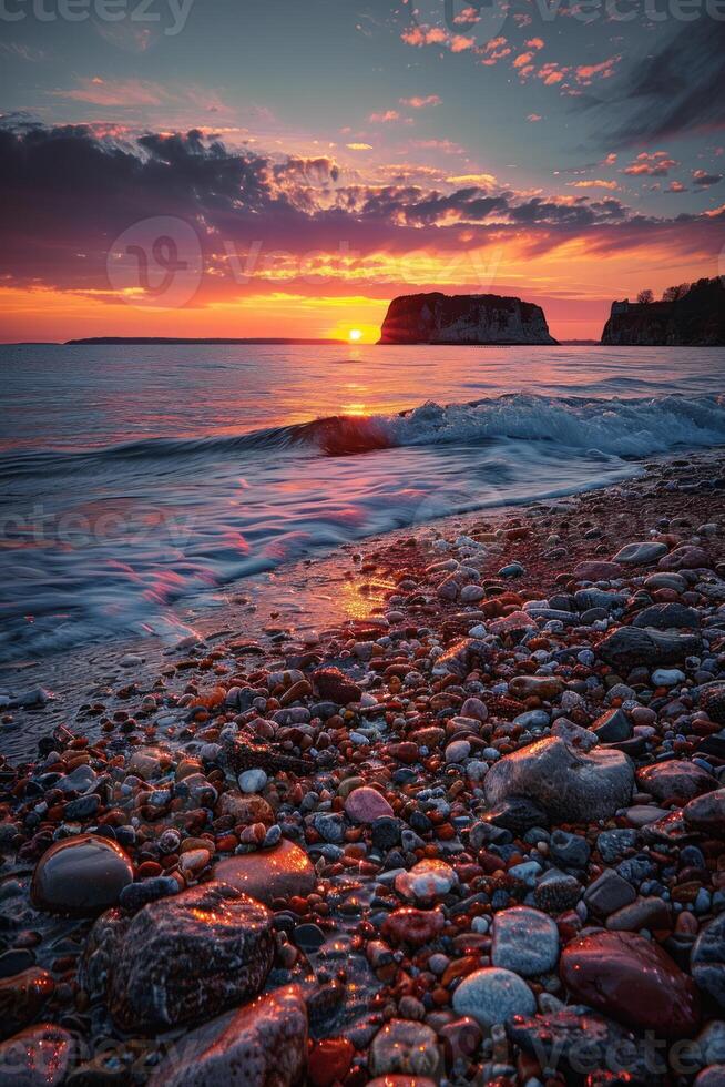 the sun shines in between two cliffs, making it dark, photo