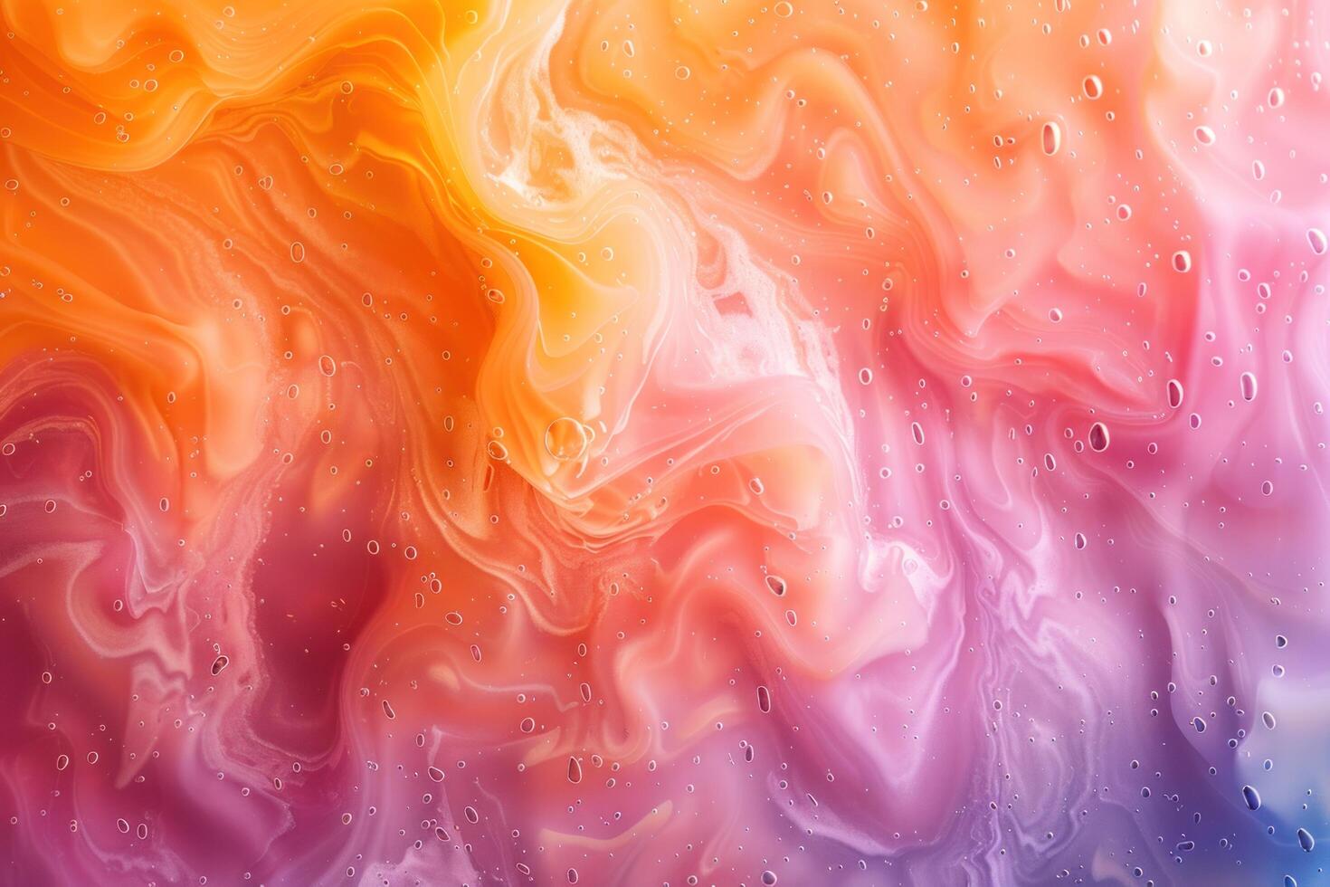 rainbow cloud - style design of swirled ink with water droplets, photo