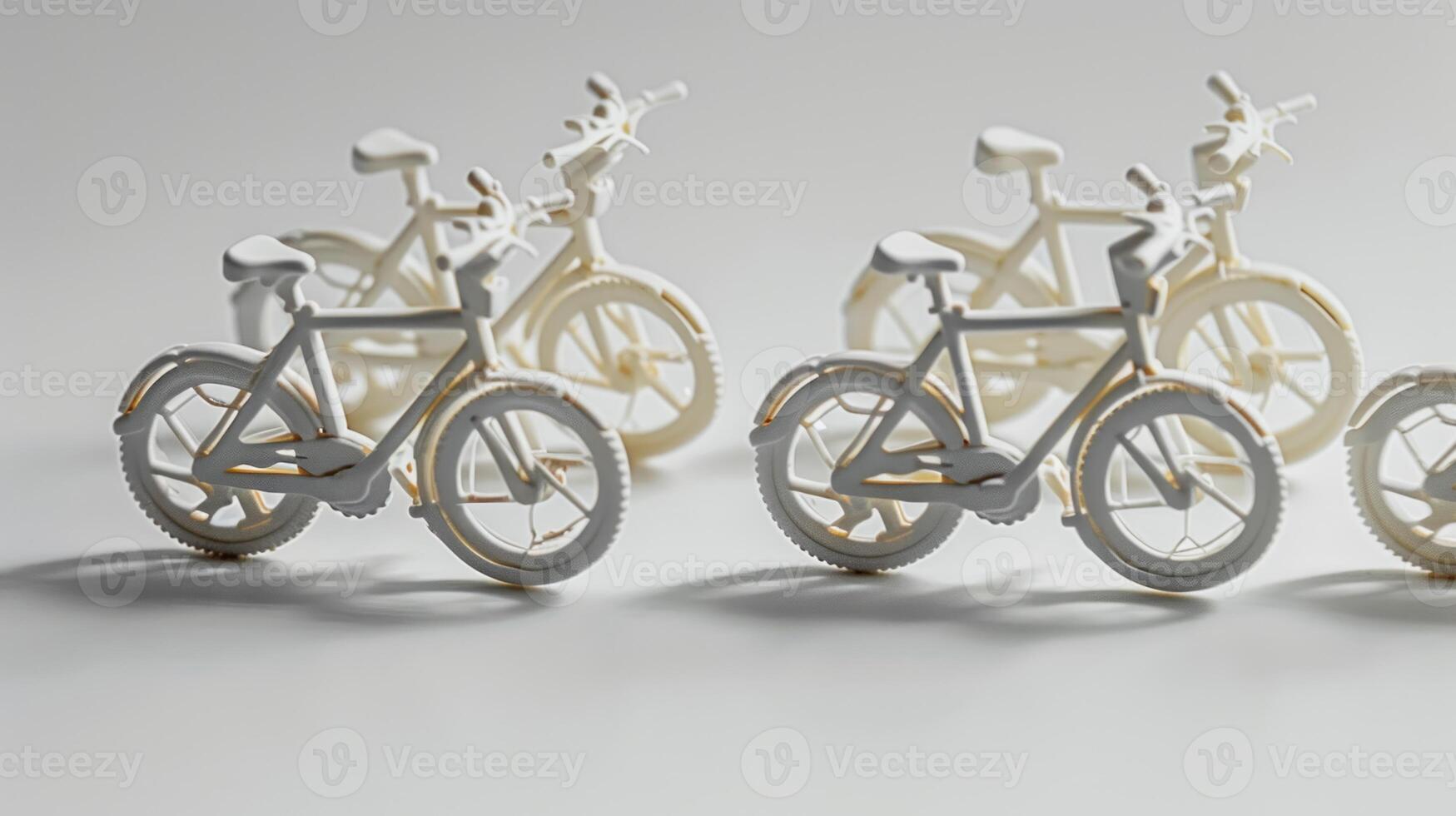 this is some white bicycles on top of each other, photo