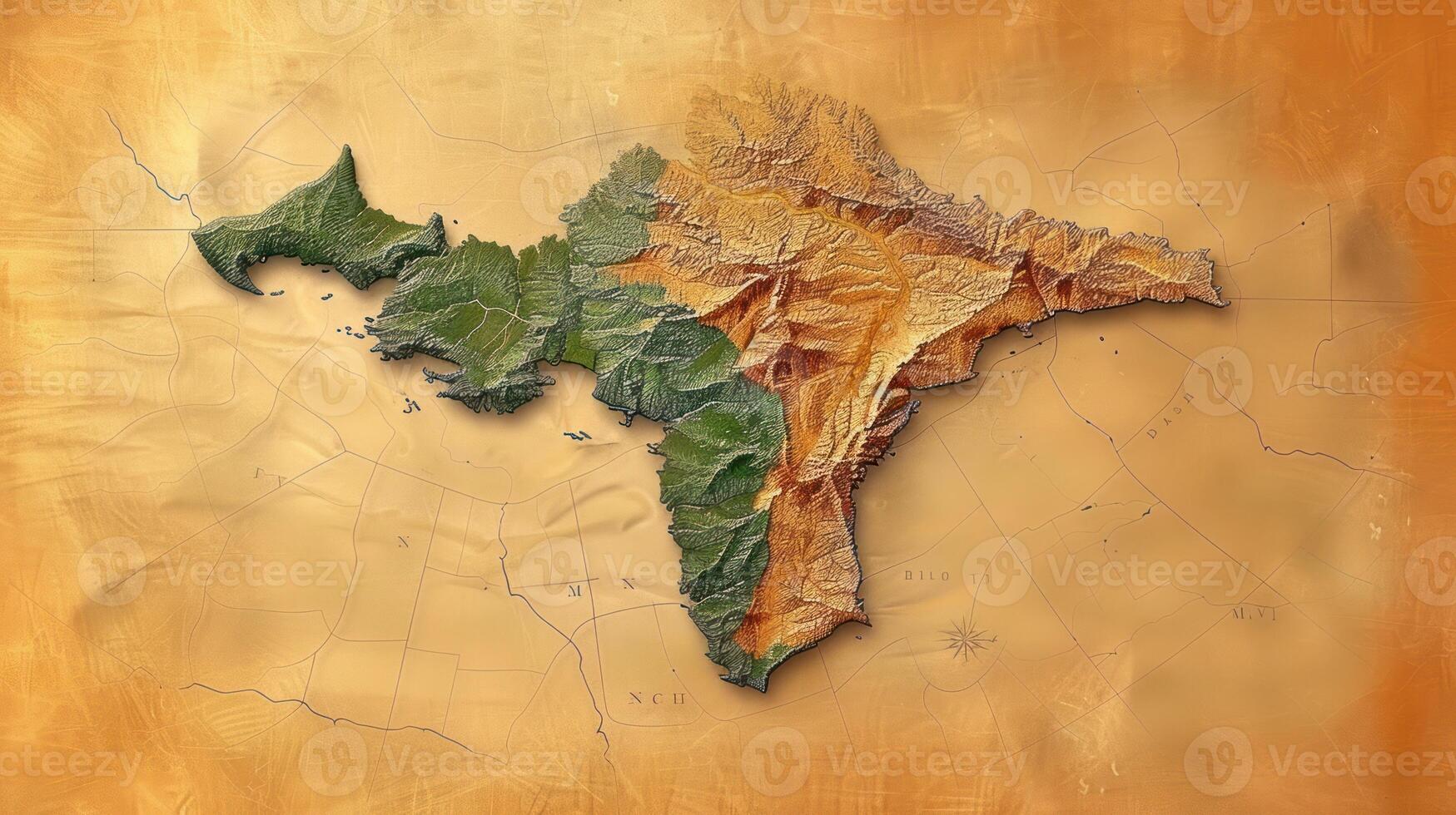 a map is on the wall showing the country's major rivers, photo