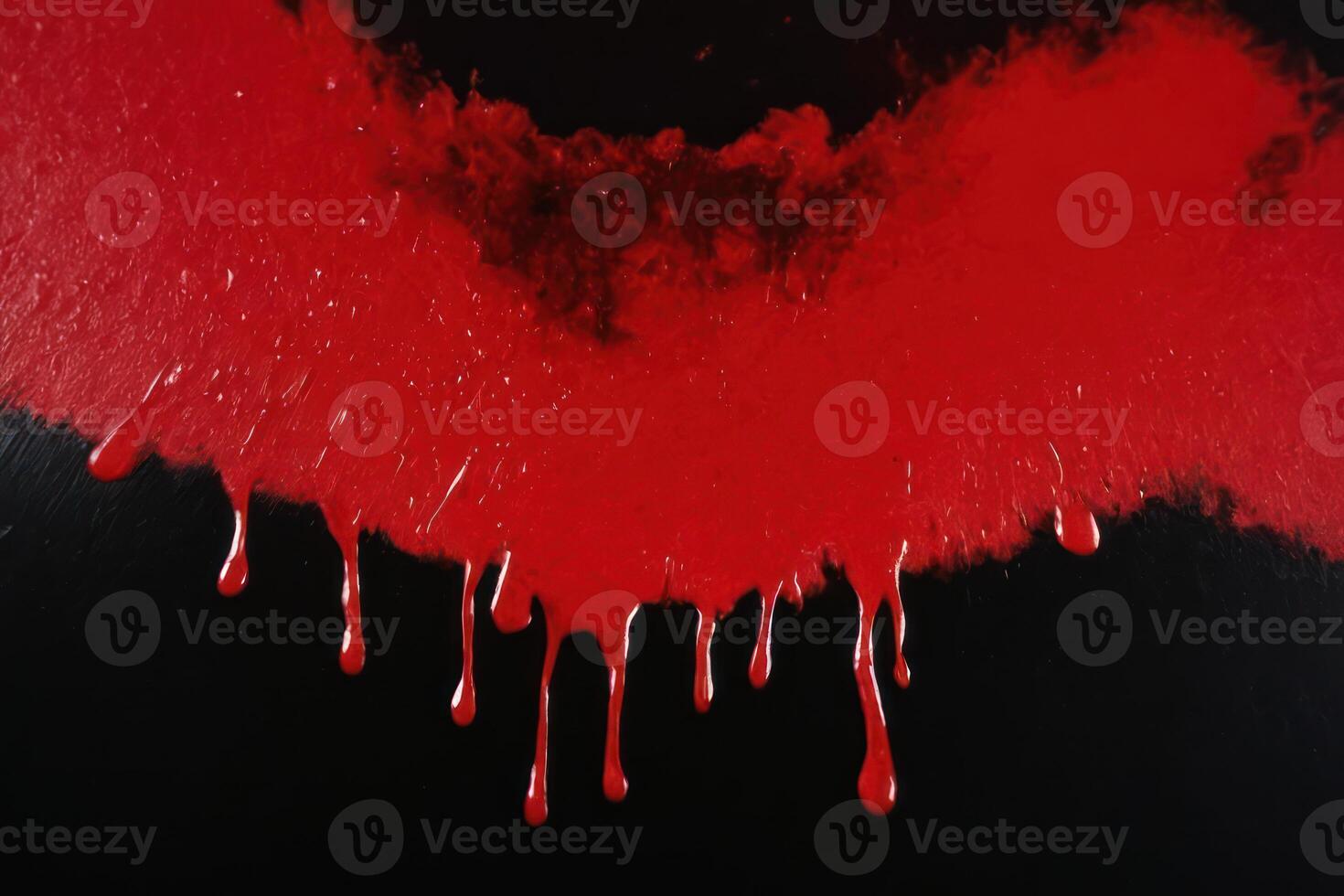 red paint drips down from and around a black heart, photo