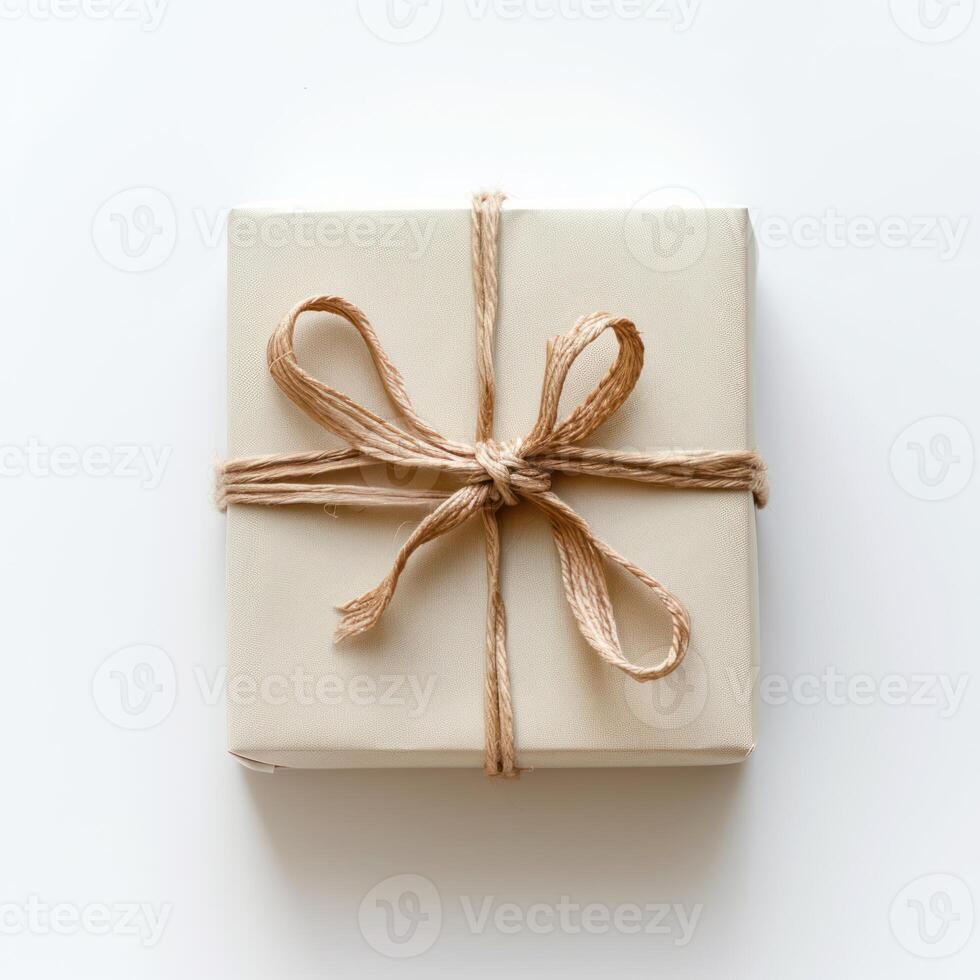 an empty package has some string tied around it, photo