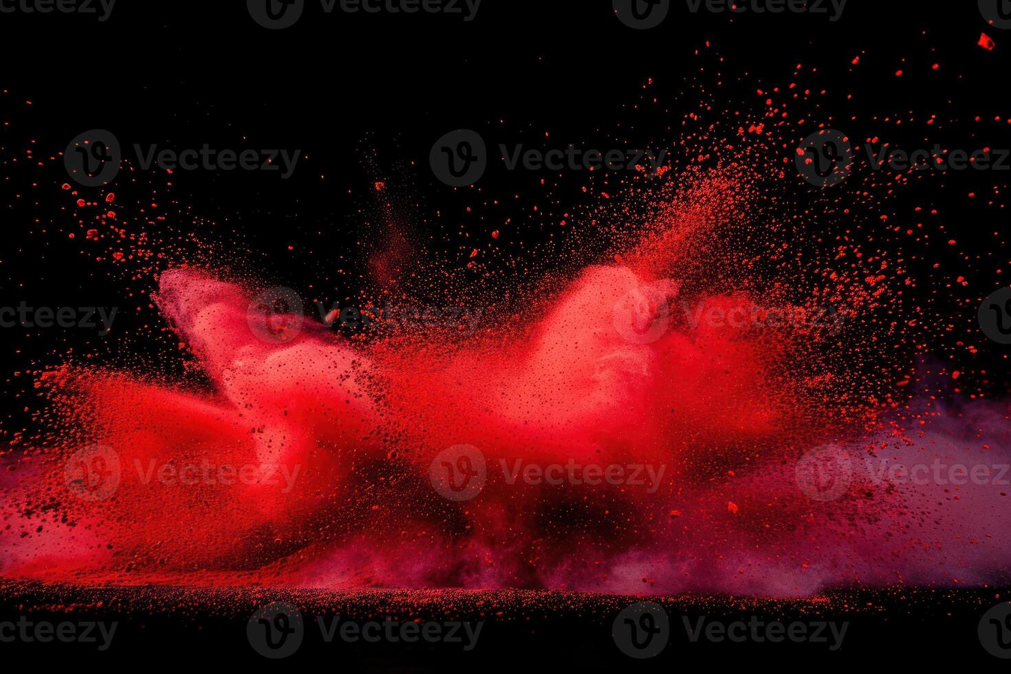 the powder has begun to spew up and is pink, photo