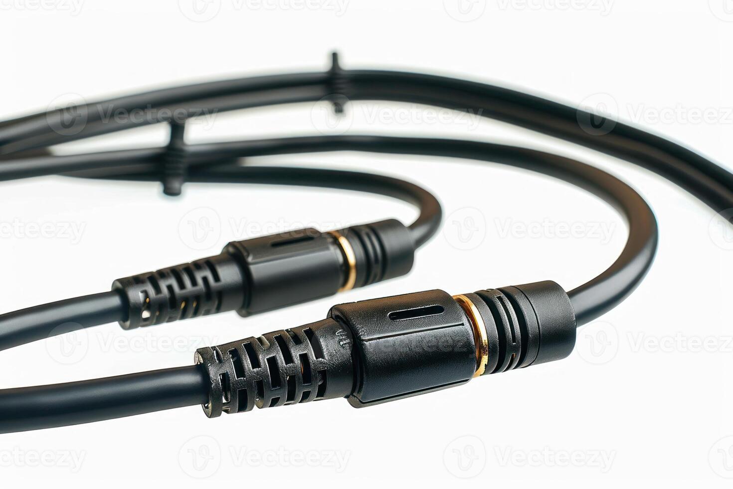 two black cables that are connected to one another, photo