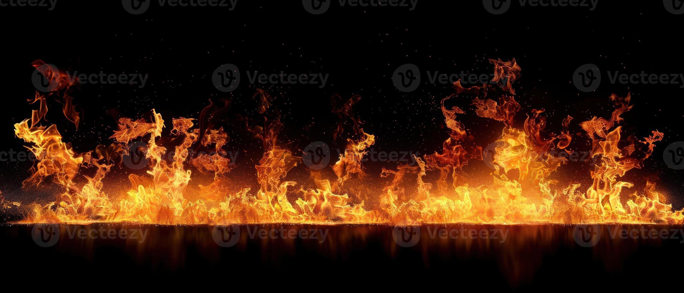a fire flame burning up into the night sky, photo