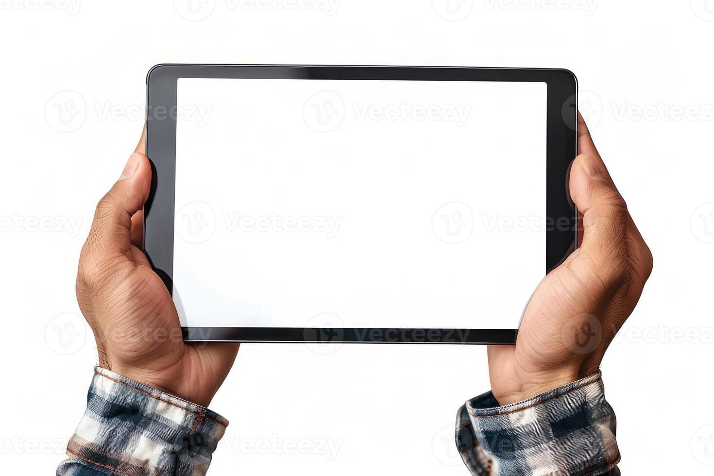 two hands holding and displaying some electronic equipment that are on top, photo
