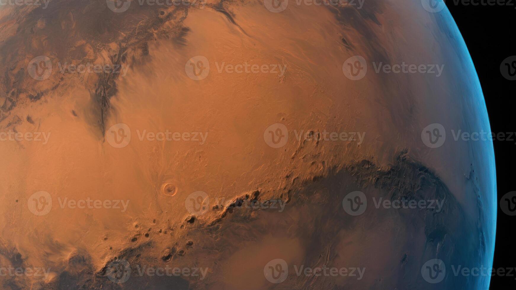 a view of the red planet from space, photo