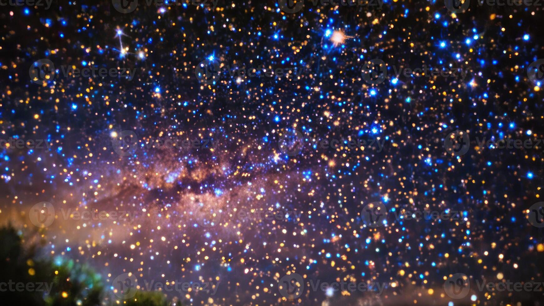 stars above trees and trees with a sky background, photo