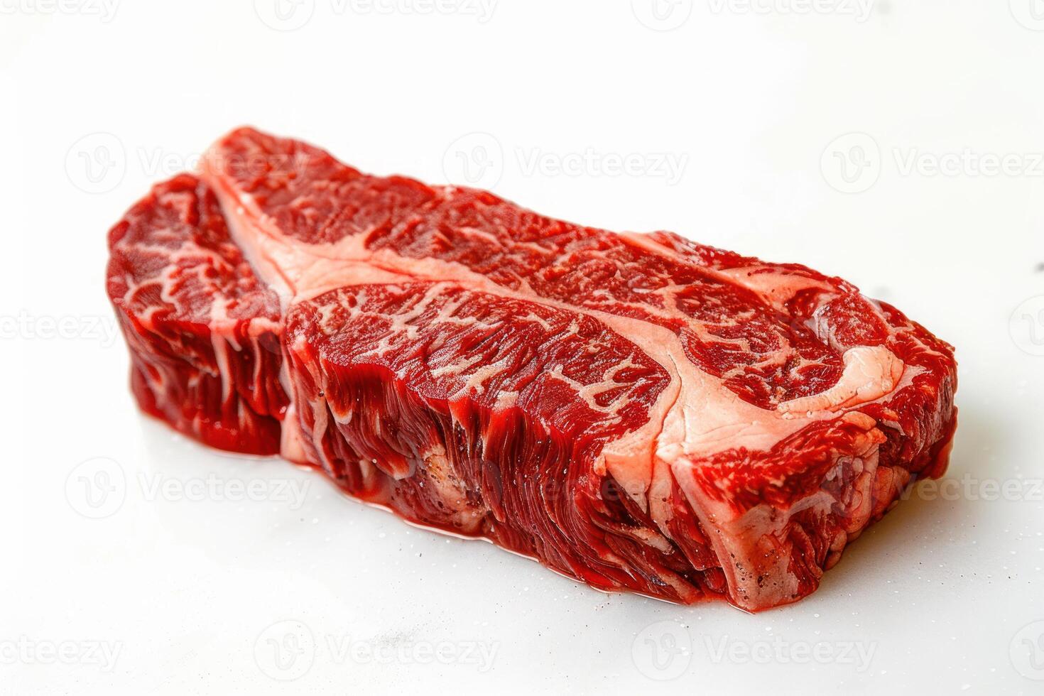 raw meat block sitting on a white surface, photo