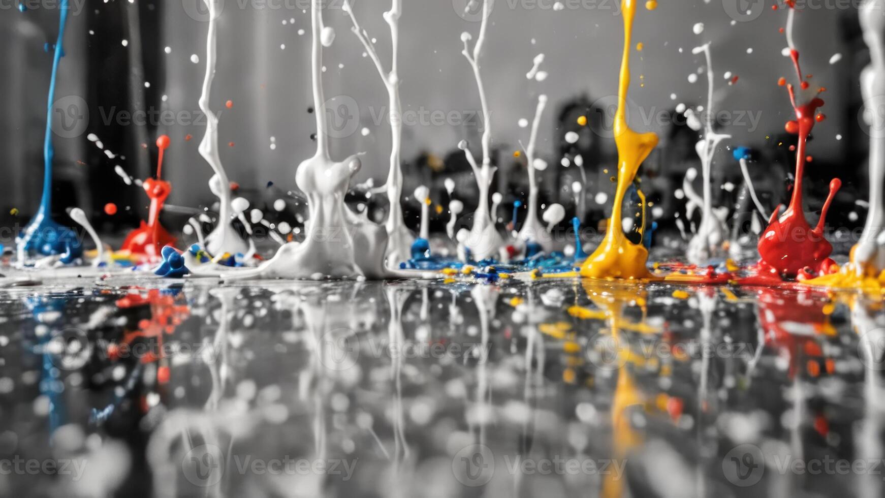 some drops of paint falling on the floor, photo
