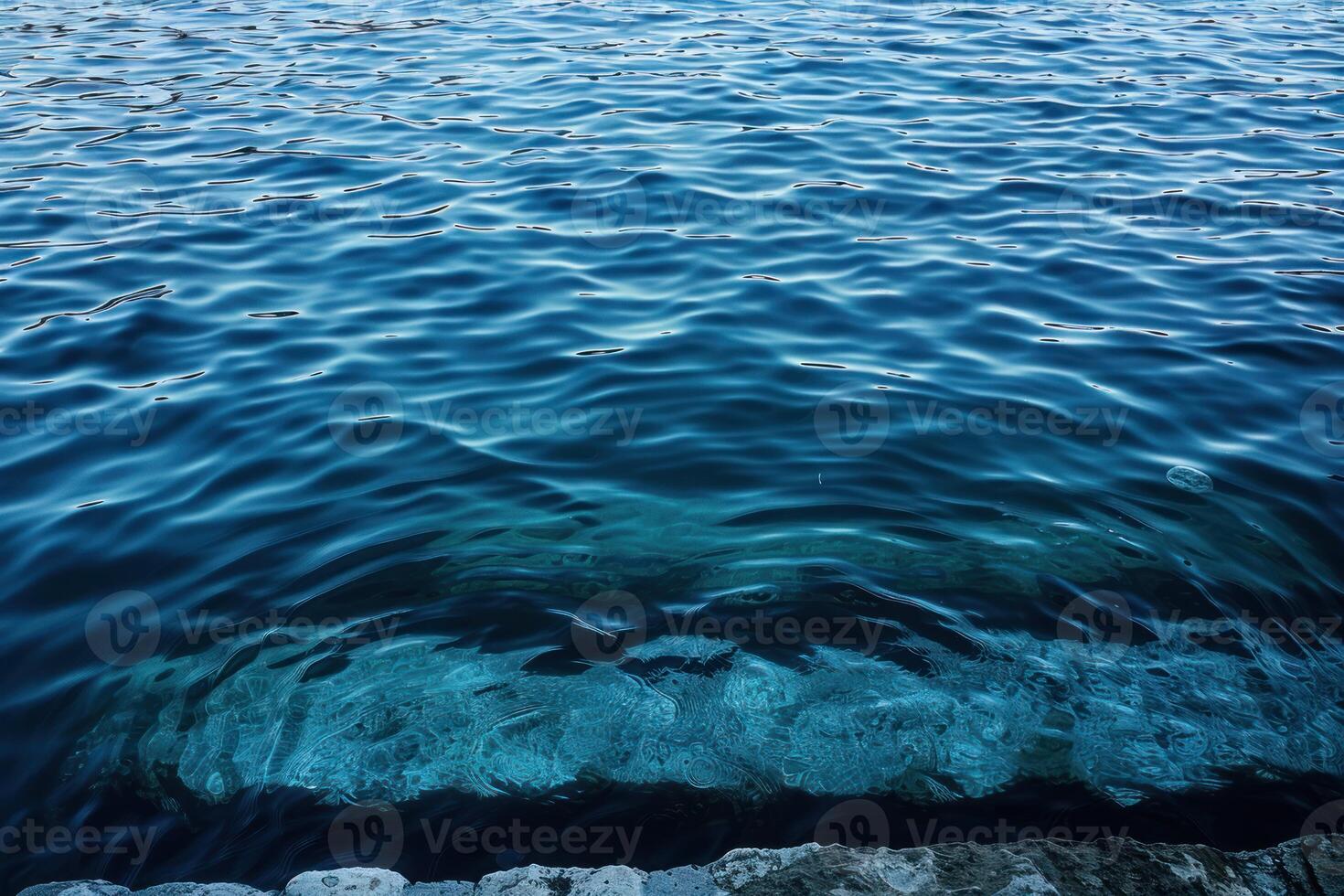 water sitting in deep with rocks in the middle, photo