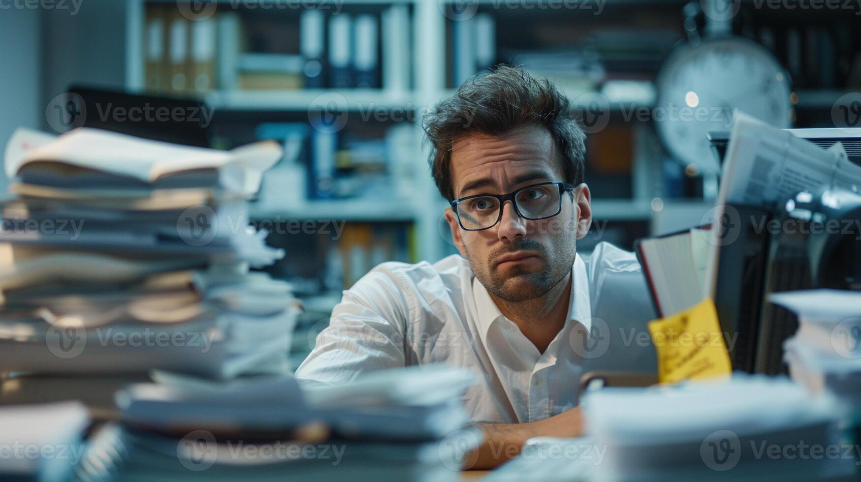Overworked in the Office photo
