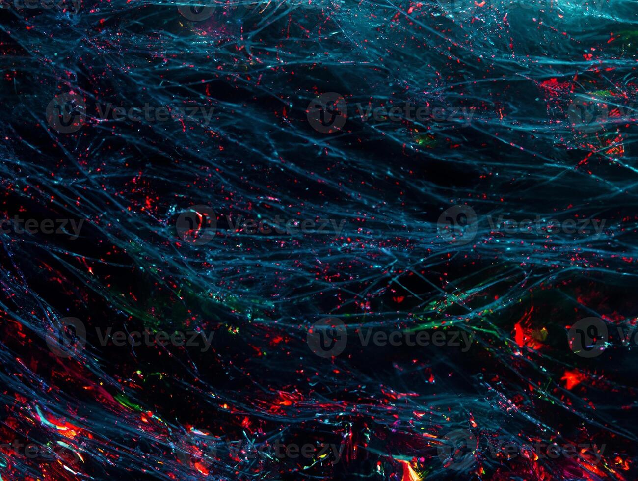 Long Exposure Light Painting, Vibrant Waves of Color on Black Background photo