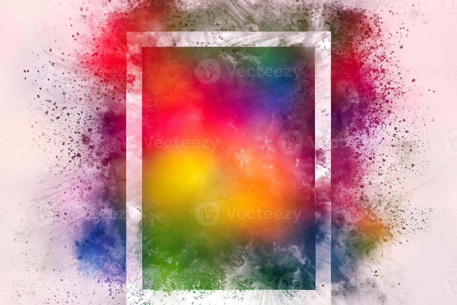 Cinematic Freeze Frame of Vibrant Color Powder Explosion - 3D Render photo