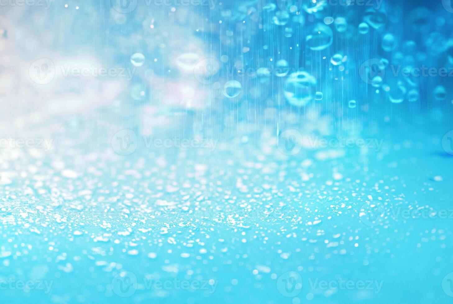 Macro Shot of Raindrops on Blue Sponge Surface, Abstract Background photo