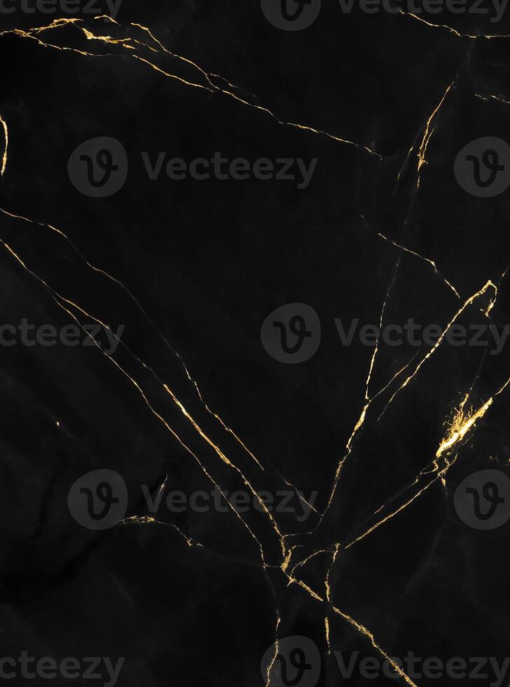 Black and Gold Marble Wall Texture with Shiny Golden Lines - Abstract Vertical Image photo