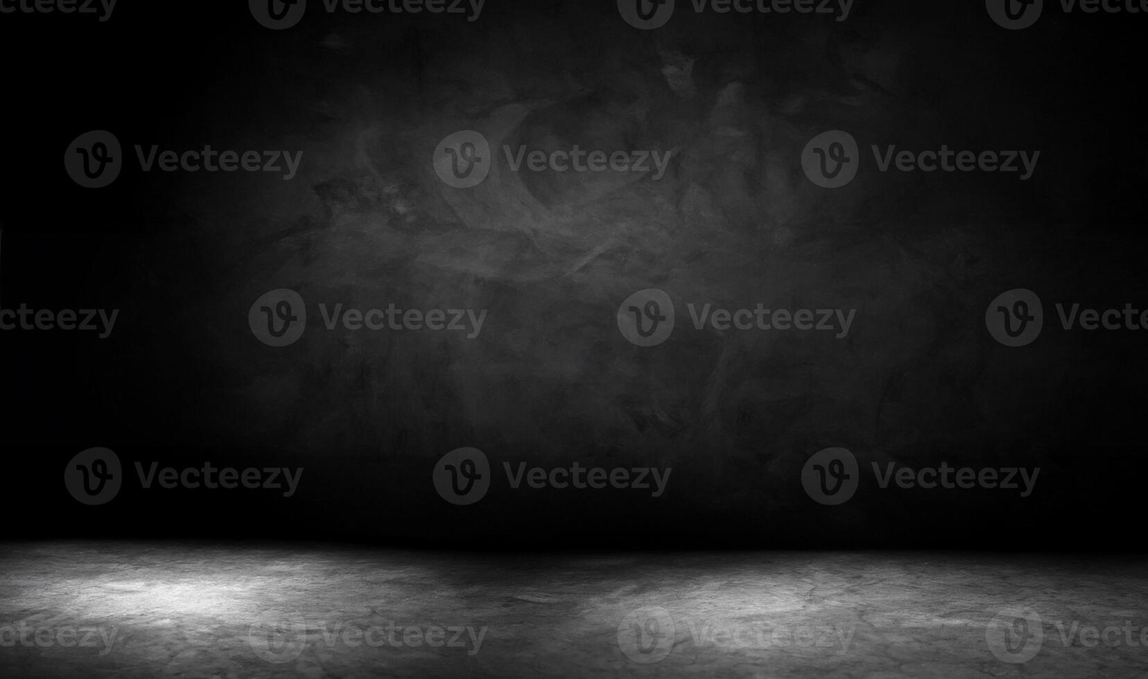 Empty Brown Wooden Table with Blurred Black Brick Wall Background for Product Display photo