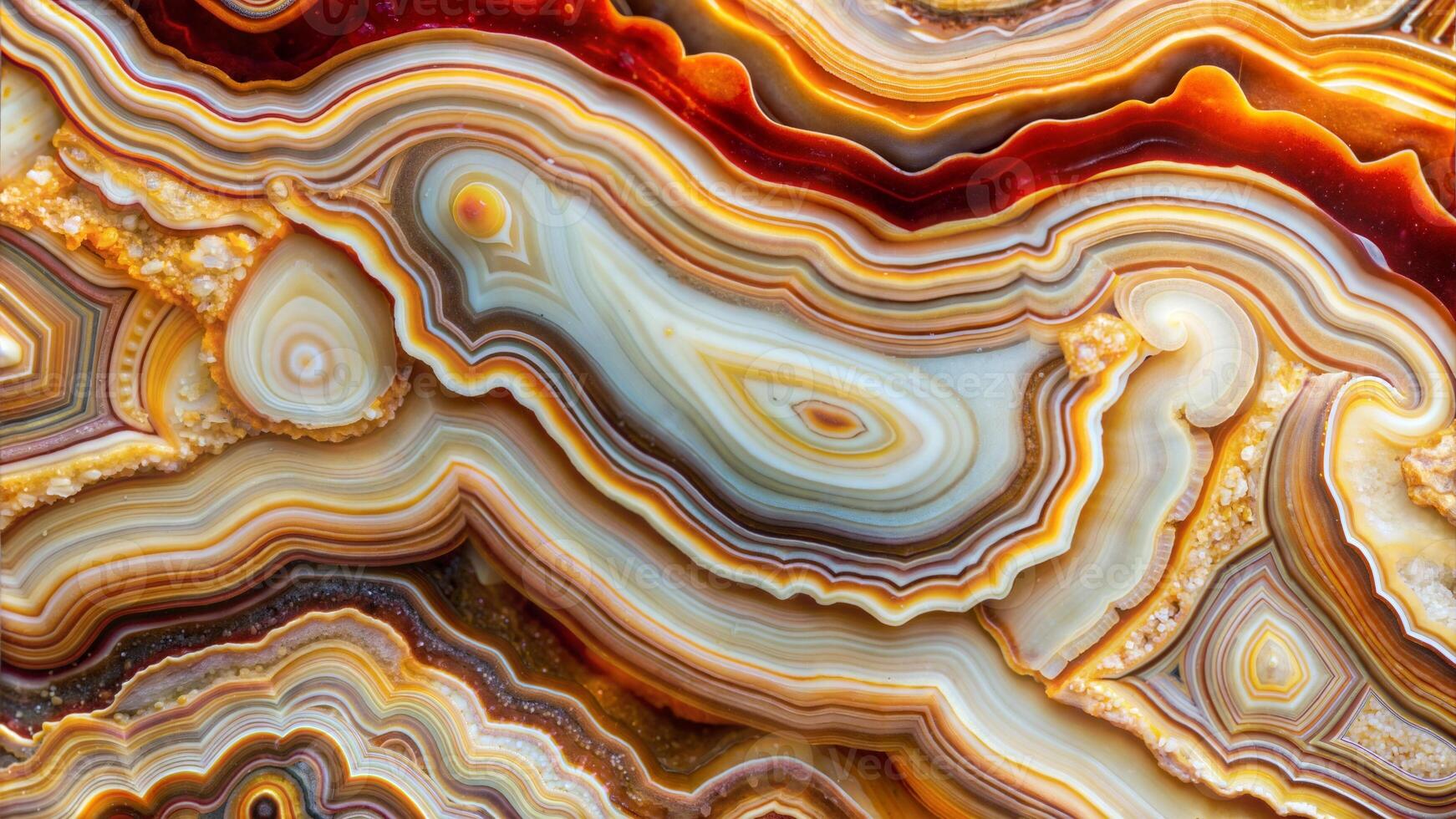 abstract background from natural agate cross section with bright colors and veins photo