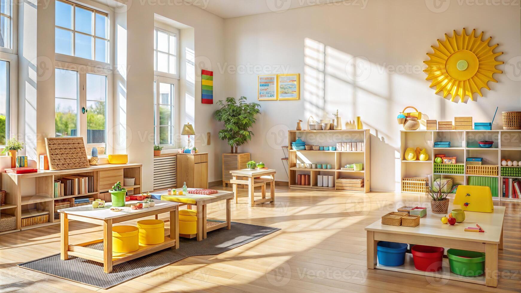 Interior of children's room with toys. 3d render. photo