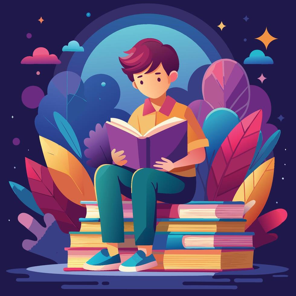 Read a Book Day illustration vector