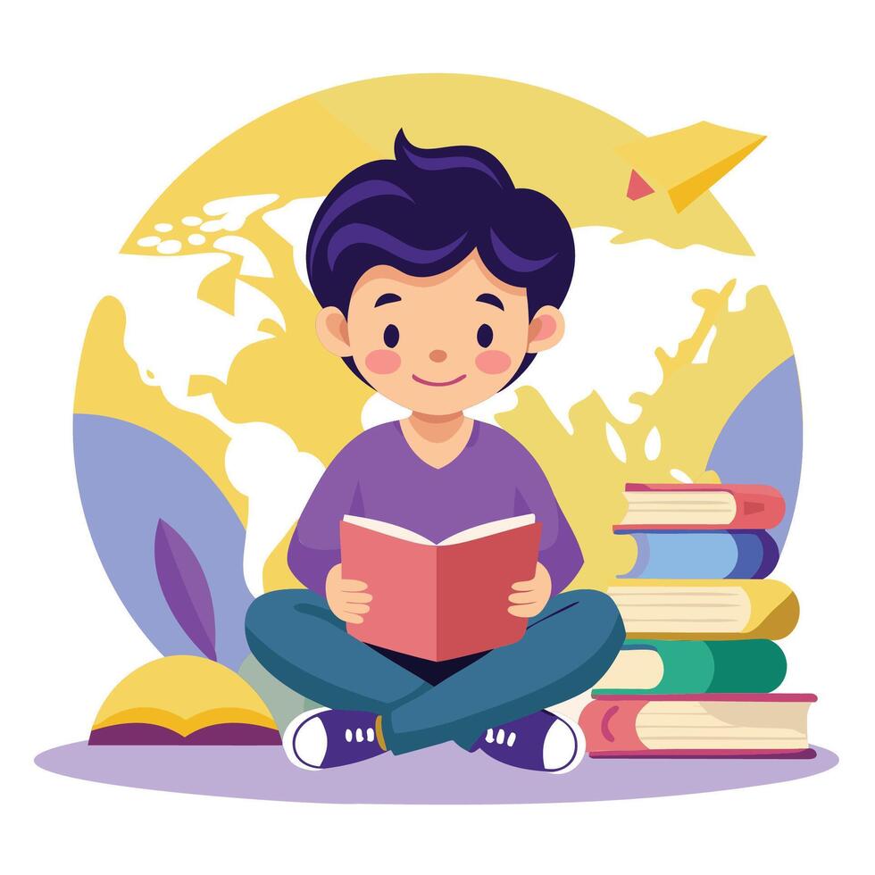 Read a Book Day illustration vector