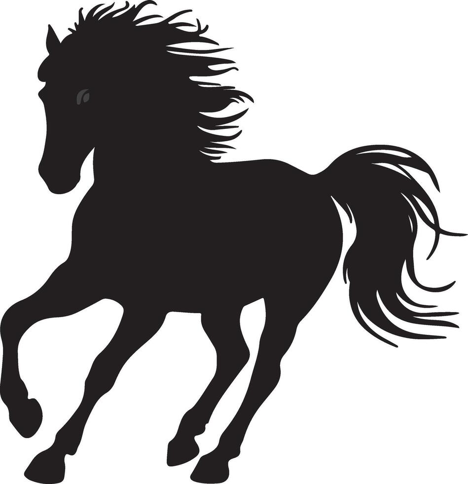 Horse silhouette or coloring, Horse illustration art, Horse silhouette or coloring isolated on white Background vector