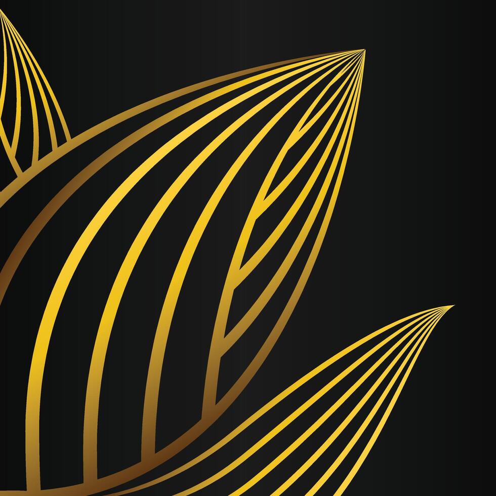abstract golden flower frame corner decoration on black background vector
