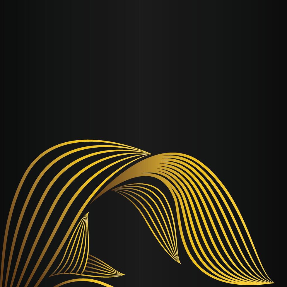 abstract golden flower frame corner decoration on black background vector