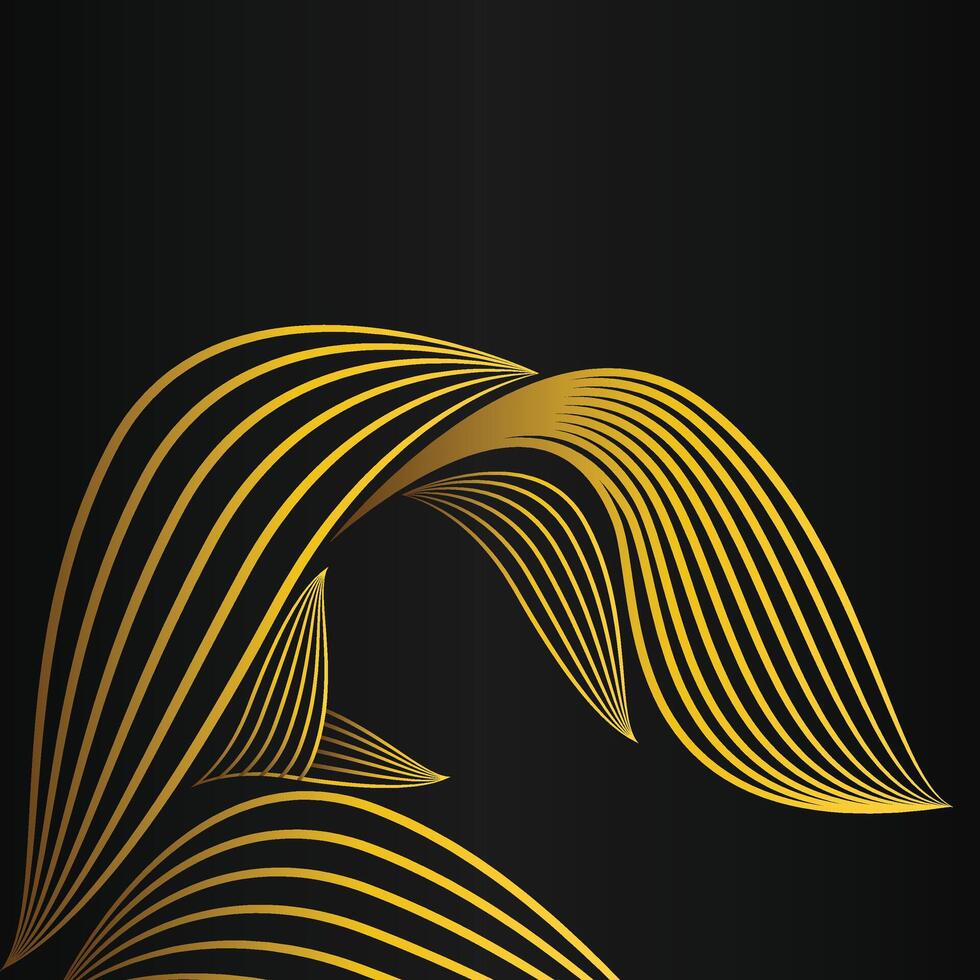 abstract golden flower frame corner decoration on black background vector